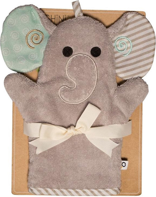 Zoocchini washandje - elli the elephant olifant grijs