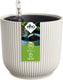 Elho all-in-1 vibes rond 18 + swi 17 - bloempot met watermeter - 100% gerecycled plastic - ø 18 cm - linnen wit