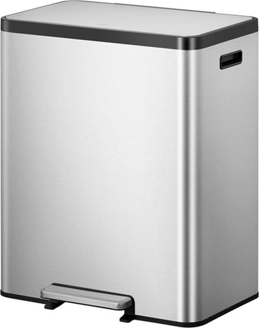 Eko - ecocasa 2 recycling pedaalemmer 36+24 liter - stainless steel polypropylene - mat rvs - prullenbak