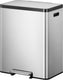 Eko - ecocasa 2 recycling pedaalemmer 36+24 liter - stainless steel polypropylene - mat rvs - prullenbak