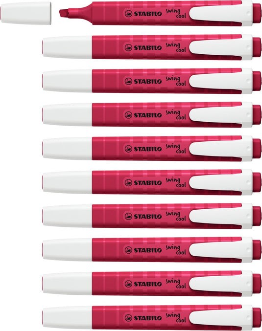 Stabilo swing cool - markeerstift - naturecolors wildflower - bordeaux - doos 10 stuks