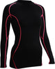 Avento compressieshirt - lange mouw - dames - zwart roze - maat 42