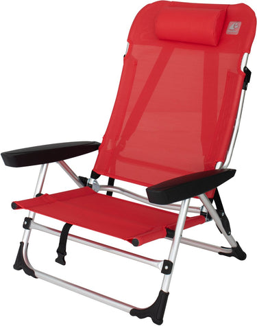 Eurotrail marbella - strandstoel met ligstand - rood