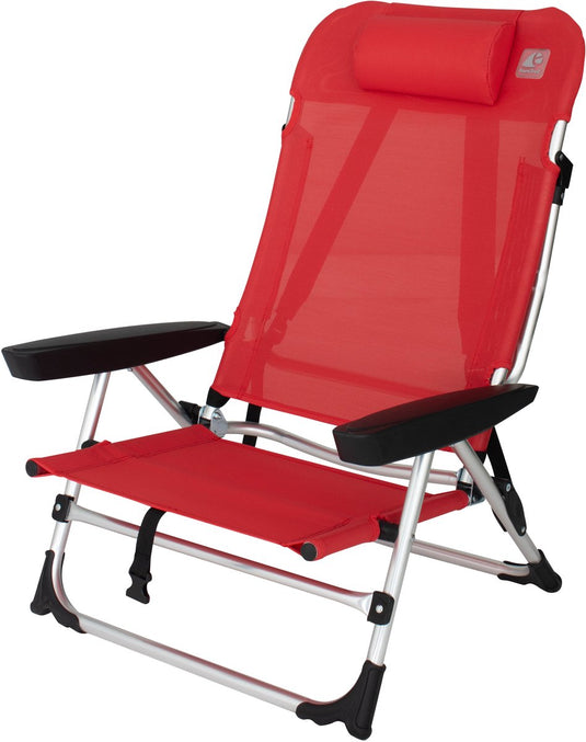 Eurotrail marbella - strandstoel met ligstand - rood