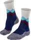 Falke tk2 anti-blaar dik wol functioneel materiaal wandelsokken dames blauw - maat 41-42