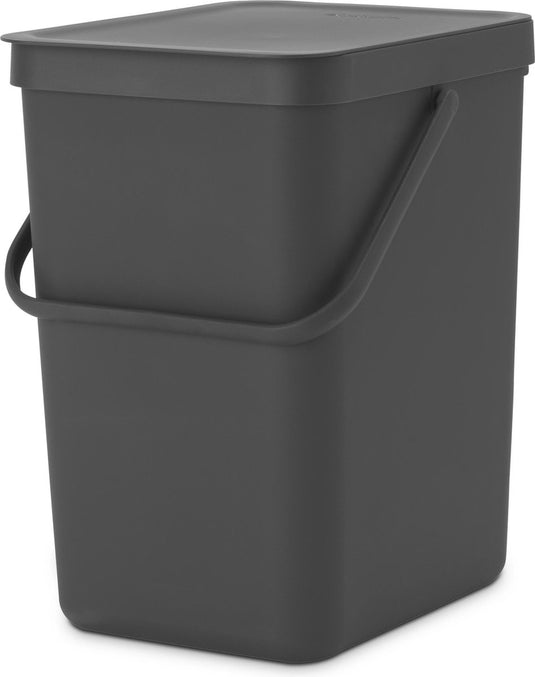 Brabantia sort go prullenbak - 25 liter - dark grey