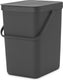 Brabantia sort go prullenbak - 25 liter - dark grey