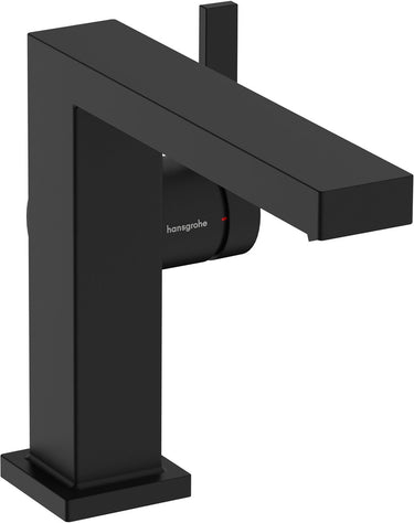 Hansgrohe tecturis e - wastafelkraan - ééngreeps bediening - coolstart energiebesparend - met trekwaste - 110mm maat - mat zwart