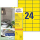 Universele etiketten avery zweckform 3451 70x37mm geel