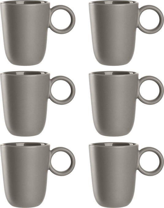 Leonardo roma mok 400ml taupe - set 6