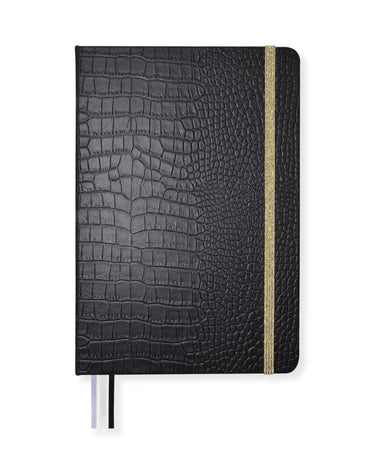 Kangaro notitieboek - pure croco - a5 - lijn - 2 stuks - zwart