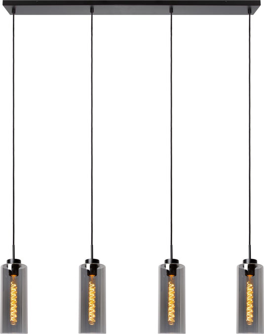 Lucide bruno - hanglamp - 4xe27 - fumé