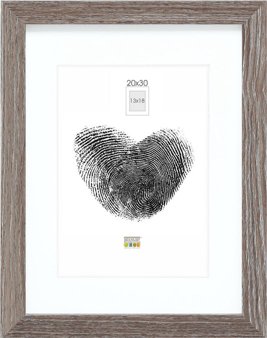 Deknudt frames fotolijst - grijs met passe-partout - 13x18 20x30 cm