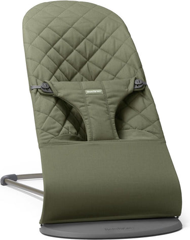 Babybjörn wipstoel bliss - geweven klassieke quilt- donkergroen - ergonomisch - verstelbaar - inklapbaar