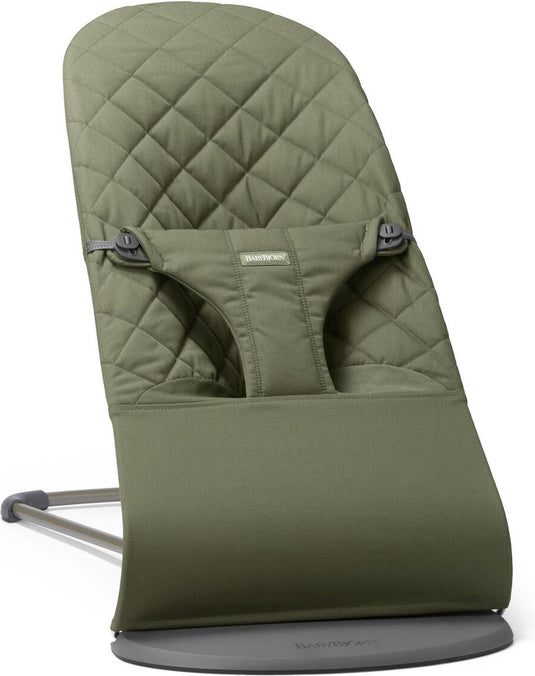 Babybjörn wipstoel bliss - geweven klassieke quilt- donkergroen - ergonomisch - verstelbaar - inklapbaar