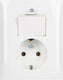 Berker s.1 geaard stopcontact met wisselschakelaar wit