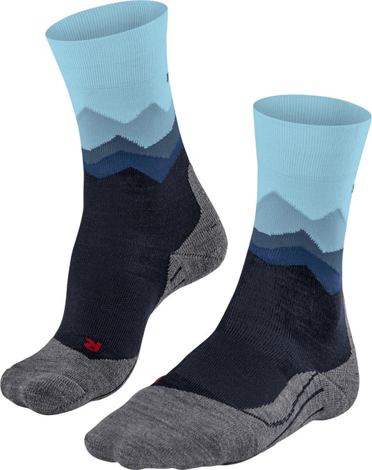 Falke tk2 anti-blaar dik wol functioneel materiaal wandelsokken dames blauw - maat 35-36