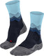 Falke tk2 anti-blaar dik wol functioneel materiaal wandelsokken dames blauw - maat 35-36