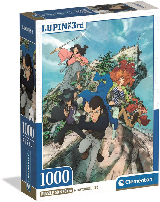 Clementoni - puzzel - 1000 stukjes - lupin iii - compact box - puzzel voor volwassenen