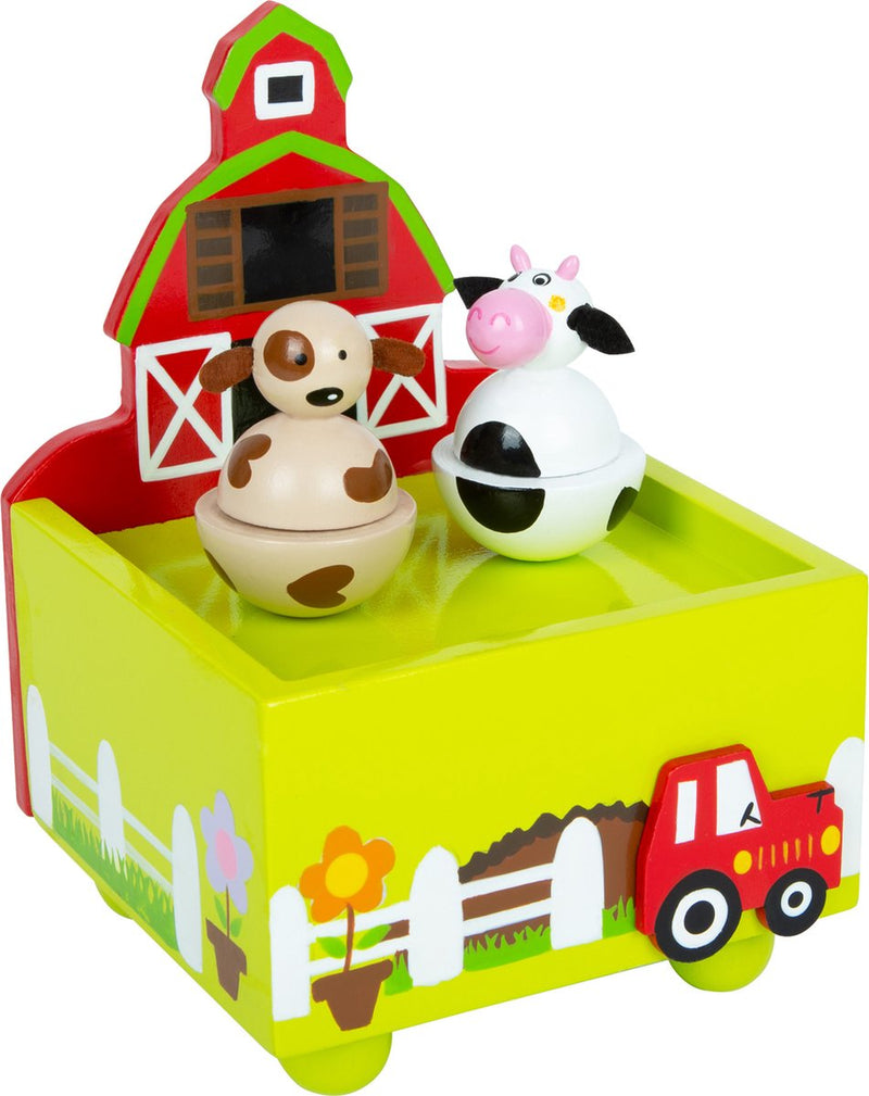Load image into Gallery viewer, Small foot - houten muziekdoos boerderij
