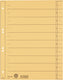 Leitz staffeltabblad karton - beschrijfbare tabs, 2 4-rings - voor ordners en ringbanden - geel