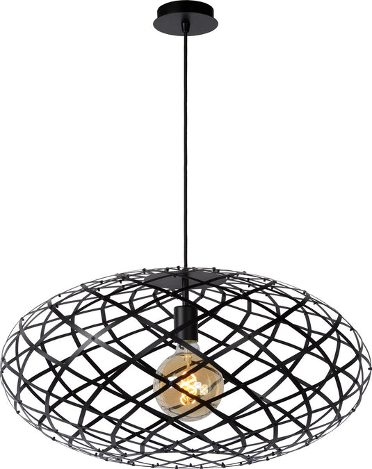 Lucide wolfram - hanglamp - ø 65 cm - 1xe27 - zwart