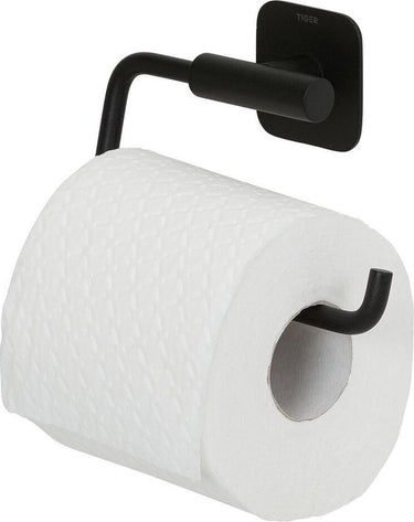 Tiger colar - wc rolhouder zonder klep - zonder te boren - toiletrolhouder zelfklevend - zwart