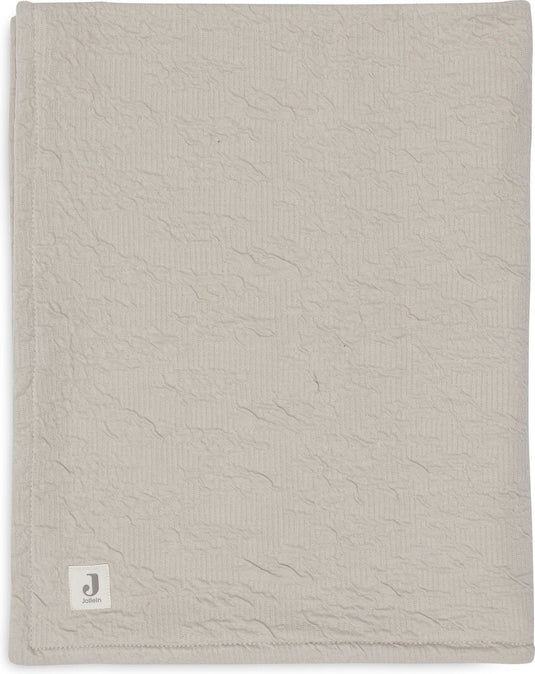 Jollein - deken ledikant 100x150cm - dekentje baby - soft waves - nougat velvet