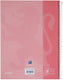 Oxford school europeanbook - notitieboek - gekleurde rand - a4+ - lijn - 80 vel - 4 gaats - hardcover - pastel roze