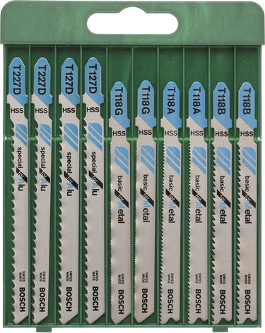 Bosch decoupeerzaagbladen - 10 delig - metaal