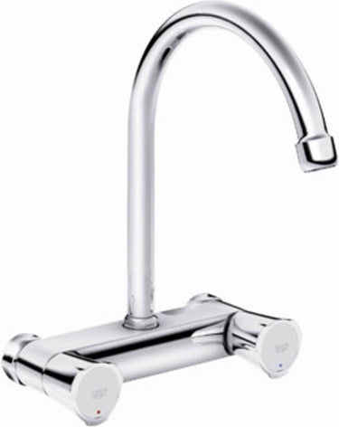 Grohe costa-l keukenkraan - wandmontage - hoge uitloop - 360° draaibereik - zonder koppelingen - chroom