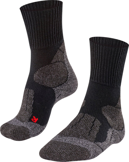 Falke tk1 anti-blaar dik wol functioneel materiaal wandelsokken dames zwart - maat 39-40