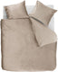 Ambiante velvety dekbedovertrek - tweepersoons - 200 x 200 220 cm - zand