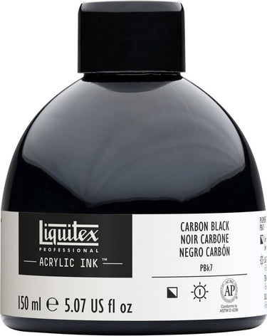 Liquitex 4261337 professional acrylic ink – carbon black 150 ml – semi-opacity, artist quality