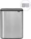 Brabantia bo touch bin prullenbak - 2 x 30 liter - afvalscheiding - matt steel fingerprint proof