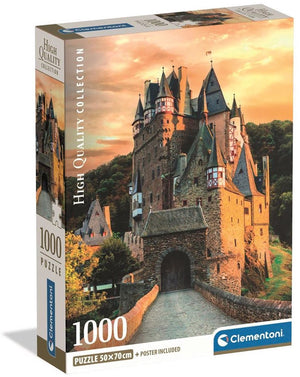Clementoni legpuzzel golden hour at eltz castle - puzzel 1000 stukjes kasteel - high quality collection - compact box - puzzels voor volwassenen