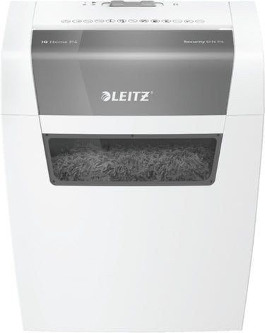 Leitz iq home papierversnipperaar - p4 snippers - tot 6 vel - 15l - wit