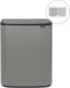 Brabantia bo touch bin prullenbak - 2 x 30 liter - afvalscheiding - mineral concrete grey