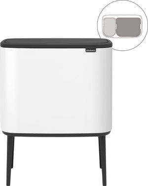 Brabantia bo touch bin prullenbak - 11 + 23 liter - afvalscheiding - white