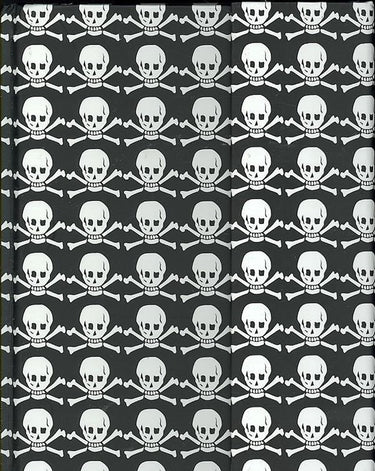 Peter pauper magnetic notitieboek - skull - crossbones - 16x21 cm
