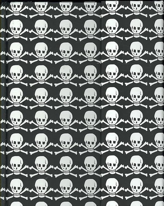 Peter pauper magnetic notitieboek - skull - crossbones - 16x21 cm