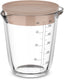 Mepal glas maatbeker met deksel chef it - 500 ml - maataanduiding - vaatwasmachine-. magnetron- en ovenbestendig - bakspullen - chalk