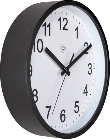 Nextime nxt robust – wandklok – 25,5 cm - plastic - zwart wit