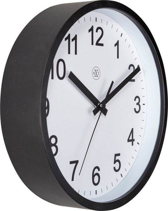 Nextime nxt robust – wandklok – 25,5 cm - plastic - zwart wit