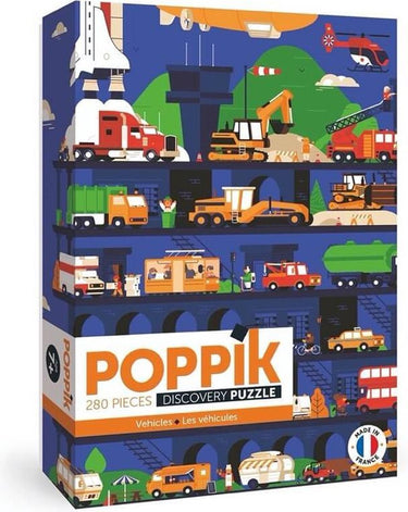 Poppik puzzel - voertuigen - 280 stukjes - vanaf 7 jaar - 462 x 326 mm - educatief