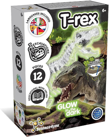 Science 4 you science4you glow in the dark fossil excavation t-rex – opgravingsset dino fossiel – inclusief beitel hamer – vanaf 6 jaar