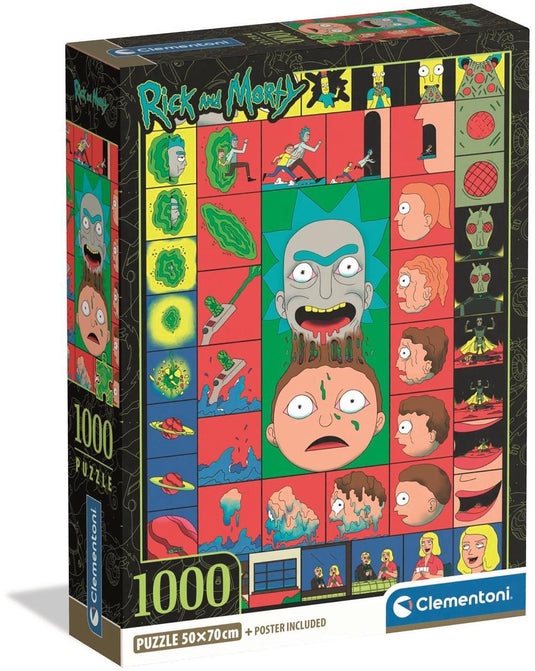 Clementoni legpuzzel rick and morty vol. 3 - puzzel 1000 stukjes - puzzle compact box - puzzels en legpuzzels voor volwassenen