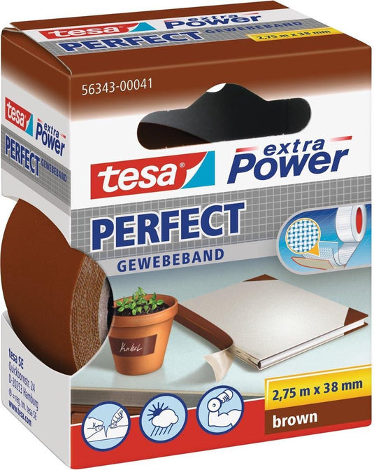Textieltape tesa extra power 38mm bruin