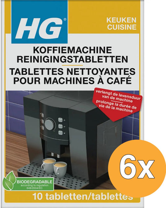 Hg 6x koffiemachine reinigingstablet (10 tabletten)