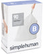 Simplehuman code b afvalzakken - 6 liter - 90 stuks - met trekband - wit